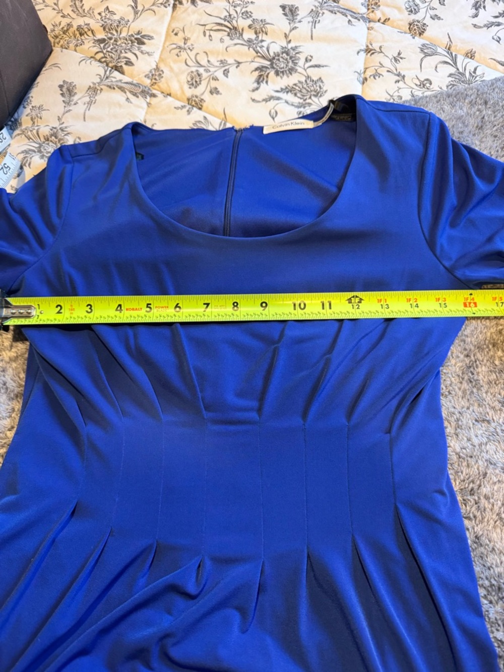Calvin Klein Cobalt Blue 3/4 length Sleeve Sheath Dress - Picture 8 of 8